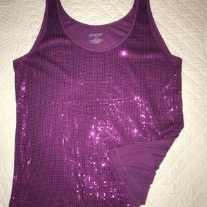 Purple Sequin Tank Top